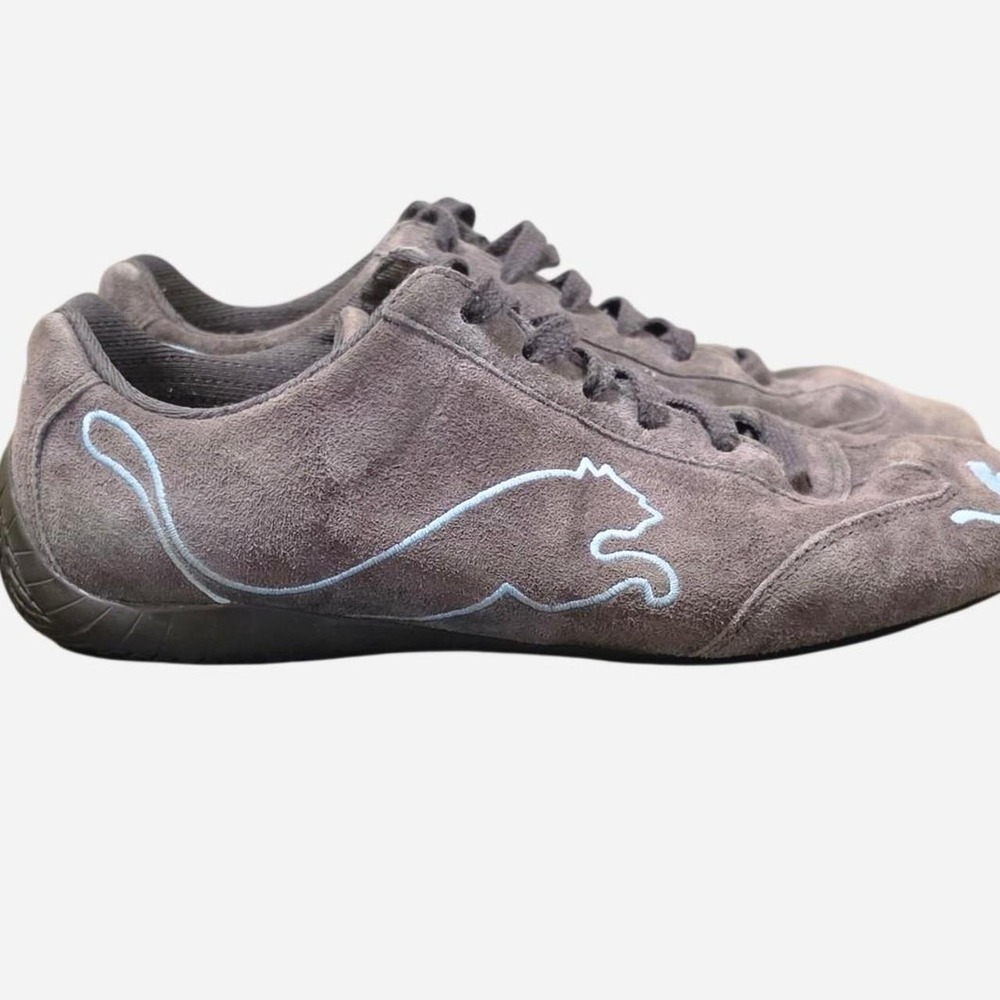 Vintage Y2K Puma Speedcat low-profile brown suede racing-inspired sneakers
